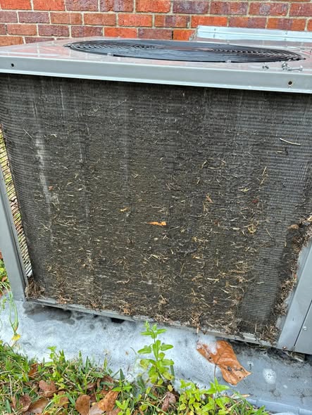 Condenser coil during a cleaning service call